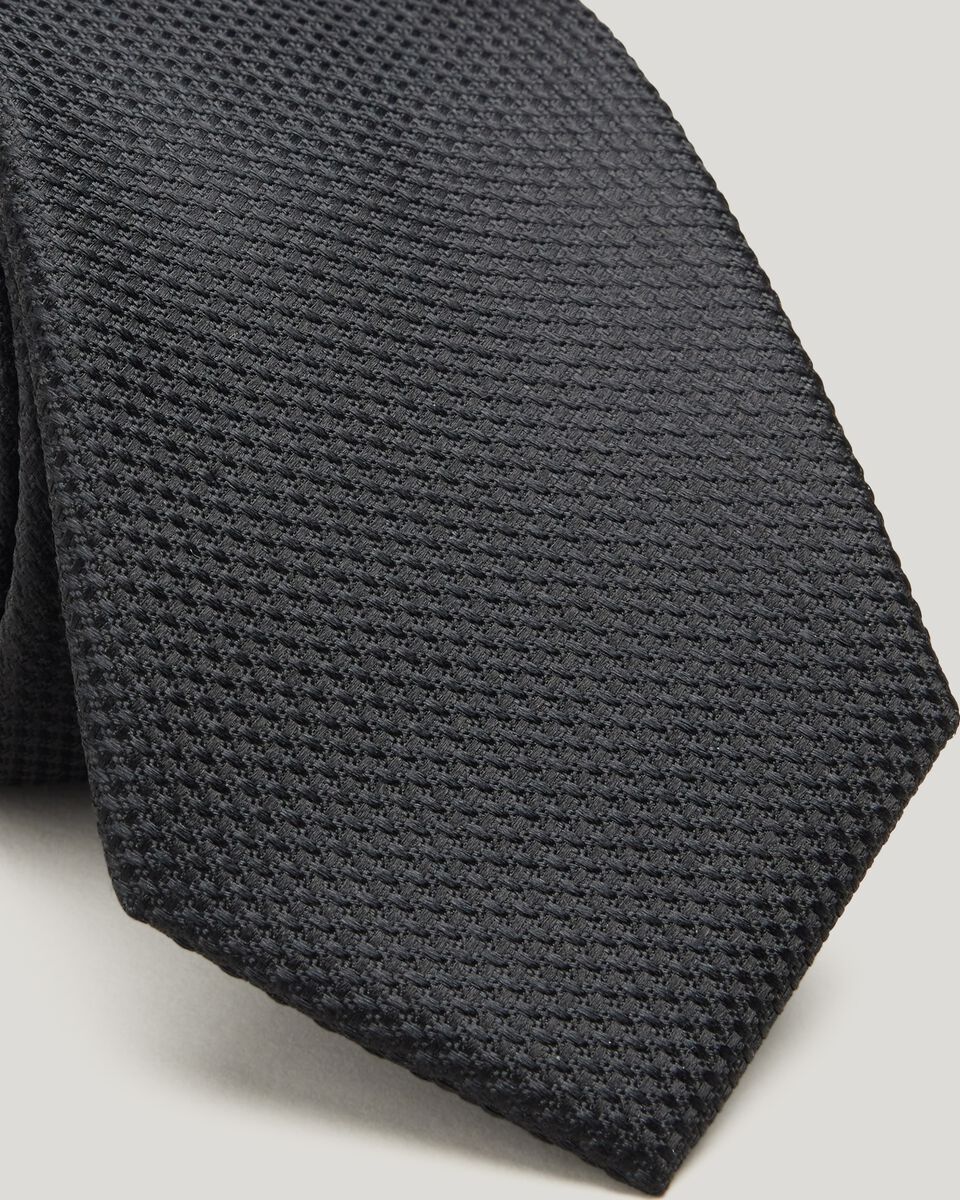Silk Textured Two-tone Tie, Black, hi-res